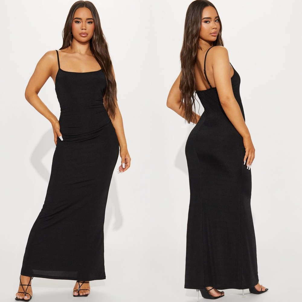 Double Layered Chic & Classy Black Maxi Dress